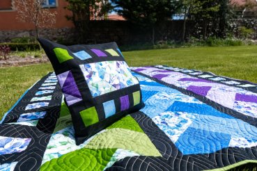 Quilt - Heike´s Flechtbordendecke inklusive Kissen - Nähanleitung